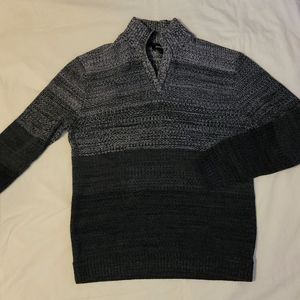 Alfani mens gradient gray black zip up sweater medium